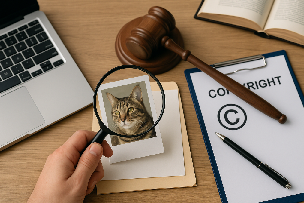 Loupe sur photo et document copyright pour vérifier si une image est libre de droit - Comment savoir si une image est libre de droit