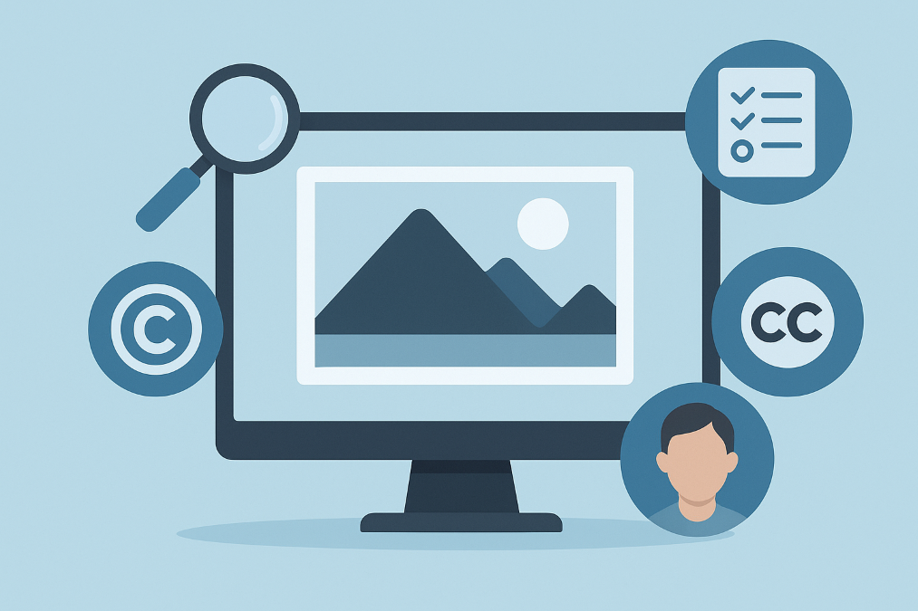 Illustration des licences creative commons et du droit d’auteur pour les images en ligne